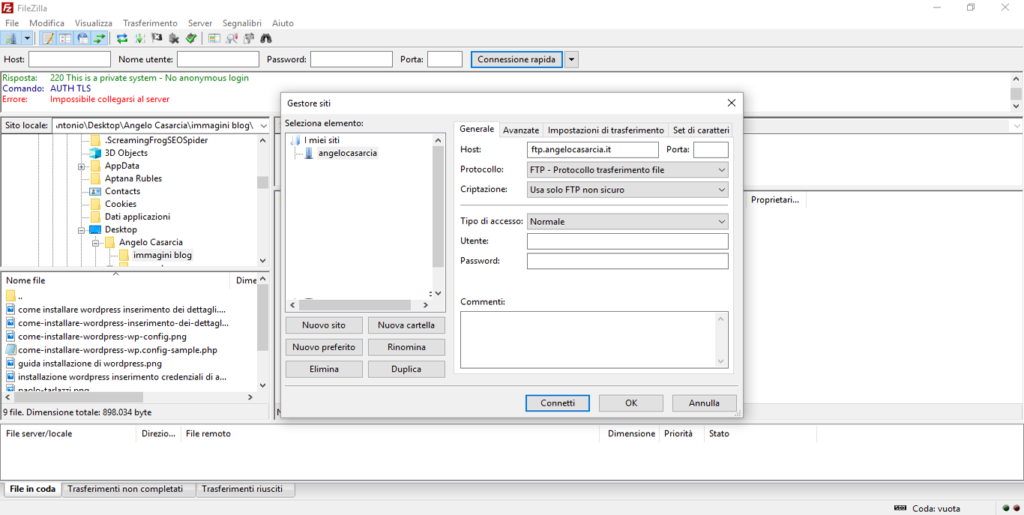 inserimente-dati-wordpress-in-filezilla