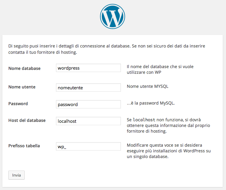 guida installazione di wordpress