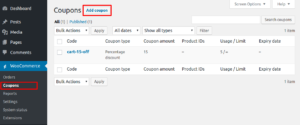 Aggiungi coupon con WooCommerce.