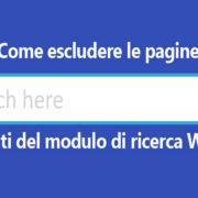 Come escludere le pagine dai risultati del modulo di ricerca Wordpress.