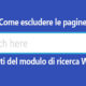 Come escludere le pagine dai risultati del modulo di ricerca Wordpress.