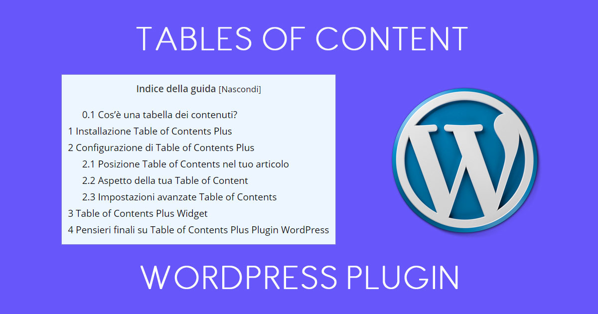 Tables of Content Plugin Wordpress