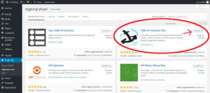 Installazione Table of Contents plugin.