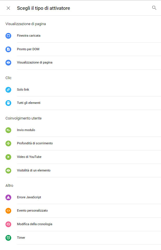 Google Tag Manager : attivatori