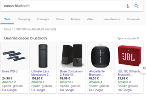 Come funziona Google Shopping : lista prodotti